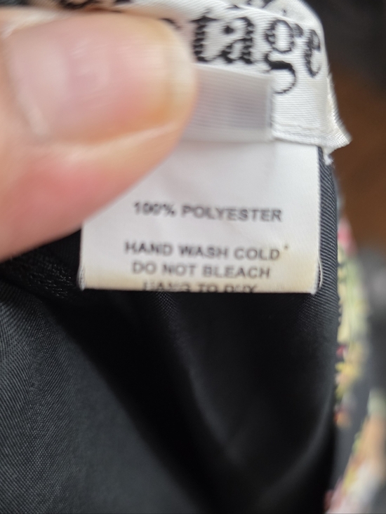 Unique vintage Floral Stripe Sleeveless Midi Dress in Black and Pink - Picture 13 of 15